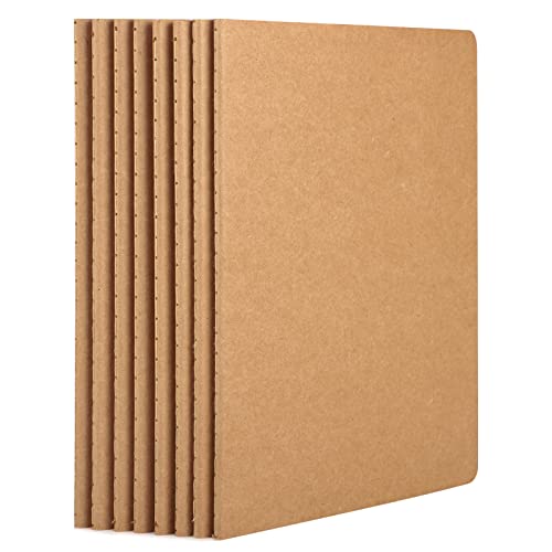 Yarotm 8 Stück Notizbuch A5 Blanko - A5 14x21cm Softcover Kraft 100g leere Notizblöcke unliniert, Reisetagebuch Notizblock Set Bulk, Studenten schreiben Tagebuch, Fach Notizbücher Papier von Yarotm