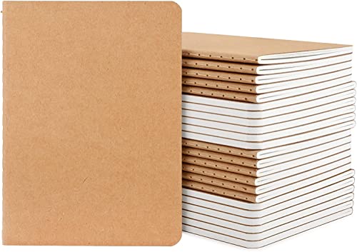 Yarotm A6 Notizbuch - 24er Pack Klein Liniert Notizblock mit Softcover - 30 Blatt Liniertes 100g Papier Bullet Journal Pocket Notebook 10x14cm - Kraft Einband Notizheft a6 von Yarotm