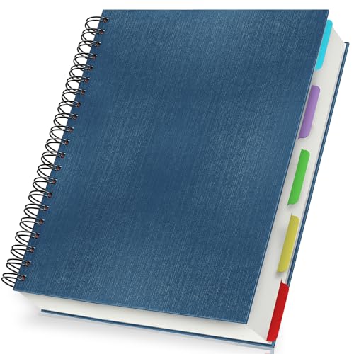 Yarotm Notizbuch A4 Liniert - 1 Pack Spiralbindung Notizheft - 100GSM Papier Liniert Notebook A4-28.5x21cm Royalblau Spiralblock Tagebuch - 120 Blatt 1200GSM Hardcover Notizblock A4 von Yarotm