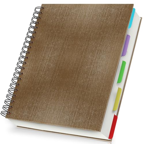 Yarotm Notizbuch A4 Liniert - 28.5x21cm Spiralblock Notebook - 120 Blatt Braun Notizheft Hardcover - 100GSM Papier Liniert Tagebuch - Reisetagebuch Notizblock A4 Spiralbindung von Yarotm