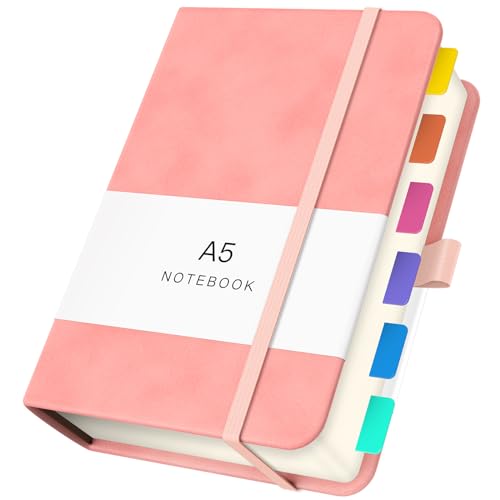 Yarotm Notizbuch A5 Kariert - Notizblock a5 Rosa PU Leder Hardcover Tagebuch Journal - 360 Seiten 100gsm Papier Kariertes 5mm Notizheft a5 - Grid Notebook a5 von Yarotm