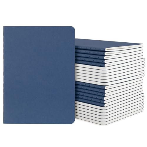Yarotm Notizbuch Blanko A6-24 Stück Königsblau Notizbücher - 10x14cm Blanko Notizblock A6-100g/m² Papier Notebook - 60 Seiten/30 Blatt Notizheft A6 Notizbuch Klein Reisetagebuch von Yarotm
