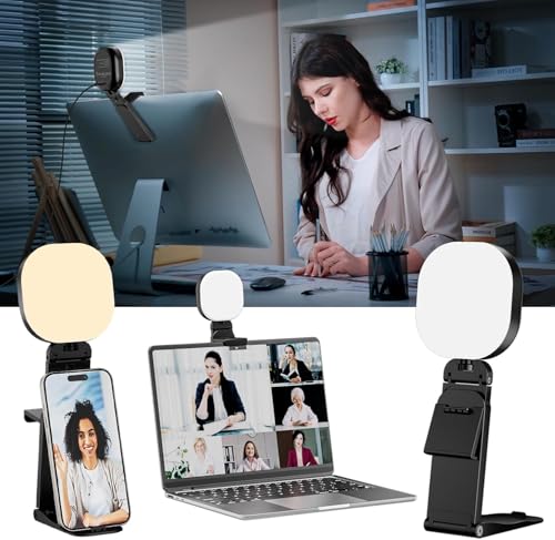 Ringlicht Laptop Videokonferenz Licht,Ring Light Tisch Selfie Licht Ringleuchte Ringlampe mit Stativ für Zoom Meeting,Streaming von Yarrashop