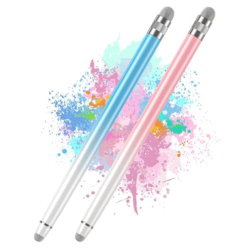 Touchscreen Stift(2 Stück), Handy/Tablet Stift für alle Tablets, 2 in 1 Touch Pen Kompatibel mit alle Smartphone/Tablets/iPhone/iPad/Samsung/Huawei/Xiaomi/Android/IOS. (Blau+Rosa) von Yarrie