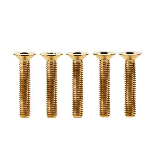 Yaruijia Titanschraube DIN7991 M6x10 12 15 20 25 30 35 40 45 mm Senkkopfschrauben Innensechskant, 5 Stück (M6 x 40 mm, Gold) von Yaruijia