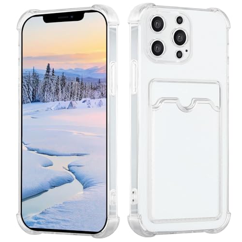 Yarxiawin Kompatibel für Apple iPhone 12 Pro Max Hülle Durchsichtig Aesthetic mit Kartenfach Silikon Case, Handyhülle iPhone 12 Pro Max Transparent TPU Schutzhülle Dünn Cover Muster (Clear) von Yarxiawin