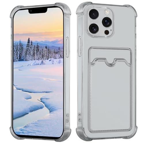 Yarxiawin Kompatibel für Apple iPhone 13 Pro Max Hülle Durchsichtig Aesthetic mit Kartenfach Silikon Case, Handyhülle iPhone 13 Pro Max Transparent TPU Schutzhülle Dünn Cover Muster (Grau) von Yarxiawin