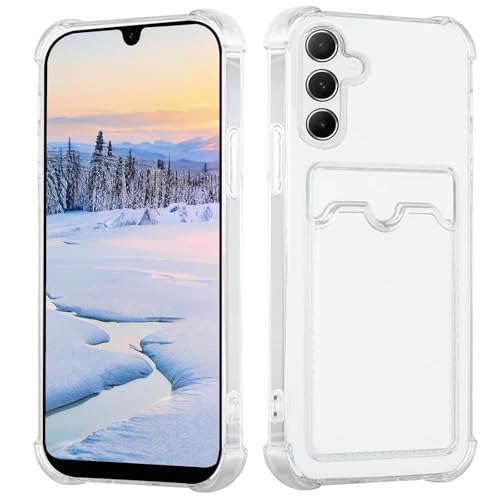 Yarxiawin Kompatibel für Samsung Galaxy A16 Hülle Durchsichtig Aesthetic mit Kartenfach Silikon Case, Handyhülle Samsung A16 5G Transparent TPU Schutzhülle Dünn Cover Muster (Clear) von Yarxiawin