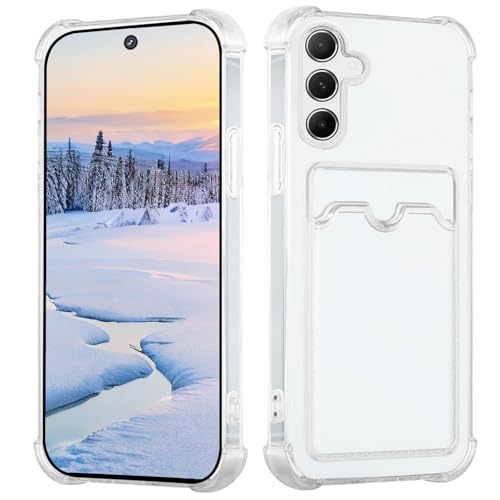Yarxiawin Kompatibel für Samsung Galaxy A36 Hülle Durchsichtig Aesthetic mit Kartenfach Silikon Case, Handyhülle Samsung A36 5G Transparent TPU Schutzhülle Dünn Cover Muster (Clear) von Yarxiawin