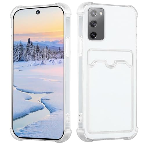 Yarxiawin Kompatibel für Samsung Galaxy S20 Hülle Durchsichtig Aesthetic mit Kartenfach Silikon Case, Handyhülle Samsung S20 5G Transparent TPU Schutzhülle Dünn Cover Muster (Clear) von Yarxiawin