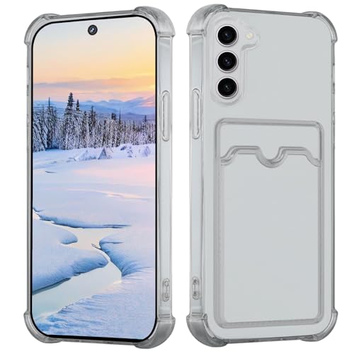 Yarxiawin Kompatibel für Samsung Galaxy S23 Plus Hülle Durchsichtig Aesthetic mit Kartenfach Silikon Case, Handyhülle Samsung S23 Plus 5G Transparent TPU Schutzhülle Dünn Cover Muster (Grau) von Yarxiawin