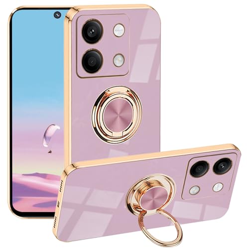 Yarxiawin Kompatibel für Xiaomi Redmi Note 13 5G hülle Silikon Case Ring Magnet Aesthetic, Handyhülle Redmi Note 13 mit Ständer Cover Schutzhülle Magnetisch Rotatable Stoßfest (Lila) von Yarxiawin