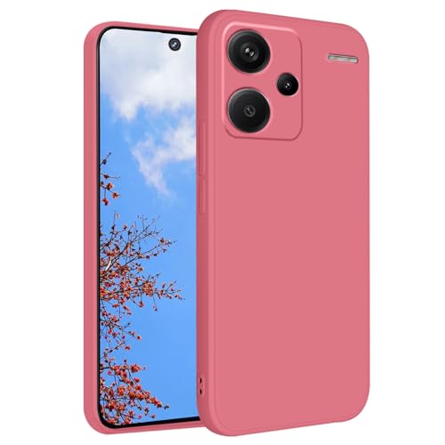 Yarxiawin Kompatibel mit Xiaomi Redmi Note 13 Pro Plus hülle Silikon Weiche Aesthetic Schutzhülle, Handyhülle Redmi Note 13 Pro Plus 5G hülle Silikon Case Stoßfeste Komplettschutz (Camellia rot) von Yarxiawin