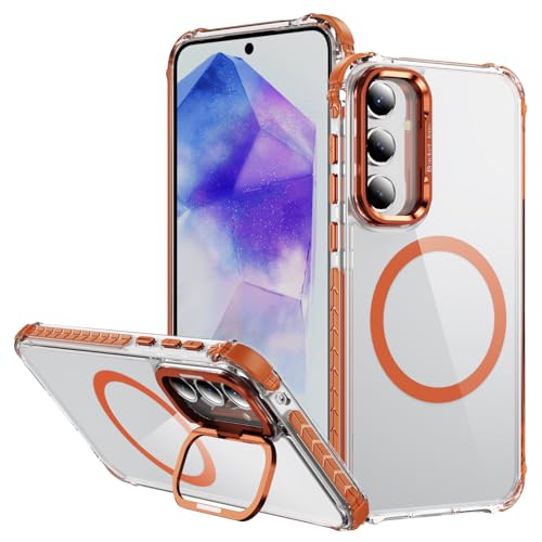 Yarxiawin Schutzhülle für Samsung Galaxy A54, transparent, mit Magnetring, kompatibel mit kabellosem Magsafe-Ladegerät, stoßfest, Samsung A54 Handyhülle mit Ständer, rote Abdeckung, schlank (Orange) Yarxiawin Schutzhülle für Samsung Galaxy A54, transparent, mit Magnetring, kompatibel mit kabellosem Magsafe-Ladegerät, stoßfest, Samsung A54 Handyhülle mit Ständer, rote Abdeckung, schlank (Orange) von Yarxiawin