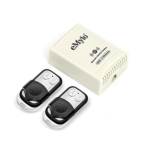 eMylo Wireless Remote Switch Fernbedienung Lichtschalter Keine Verkabelung 220V-230V-240V 1000W 2 Kanal für Haushaltsgeräte LED Glühbirnen 10A AC von Yasorn