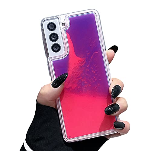 Yatchen Flüssige fluoreszierende Hülle für Samsung Galaxy S10 Plus, luxuriöser Spaß, leuchtet in der Dunkelheit, Treibsand klar, weiche TPU-Rückseite, stoßfeste Schutzfolie (Rosa, Galaxy S10 Plus) von Yatchen