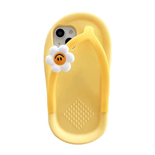 Yatchen Kawaii-Handyhüllen für iPhone 12 Mini, niedliche Cartoon-gelbe Hausschuhe, Handyhülle mit Blume, Flip-Flops, 3D-Hülle, weiches Silikon, für Damen und Mädchen Yatchen Kawaii-Handyhüllen für iPhone 12 Mini, niedliche Cartoon-gelbe Hausschuhe, Handyhülle mit Blume, Flip-Flops, 3D-Hülle, weiches Silikon, für Damen und Mädchen von Yatchen