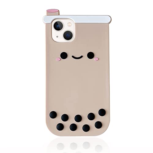 Yatchen Kawaii Phone Cases Apply to iPhone 15 Pro Max, Cute 3D Cartoon Boba Milk Tea Phone Cover Soft Silicone Funny Bubble Pearl Case for Women Girls Shockproof Protective Cover for iPhone 15 Pro Max von Yatchen