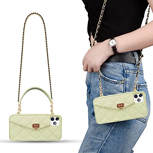 Yatchen Schutzhülle für iPhone, Crossbody-Telefonhülle mit Umhängeband, niedliches Portemonnaie, Kreditkartenfach, weiches Silikon, A Green, for iPhone 14 Yatchen Schutzhülle für iPhone, Crossbody-Telefonhülle mit Umhängeband, niedliches Portemonnaie, Kreditkartenfach, weiches Silikon, A Green, for iPhone 14 von Yatchen