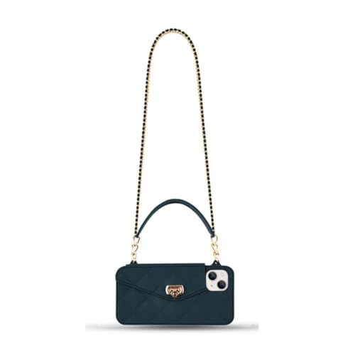 Yatchen Schutzhülle für iPhone 16, zum Umhängen mit Umhängeband, niedliches Flip-Folio, Kreditkartenhalter, weiches Silikon, für Mädchen und Damen, Handtasche für iPhone 16, Blau Yatchen Schutzhülle für iPhone 16, zum Umhängen mit Umhängeband, niedliches Flip-Folio, Kreditkartenhalter, weiches Silikon, für Mädchen und Damen, Handtasche für iPhone 16, Blau von Yatchen