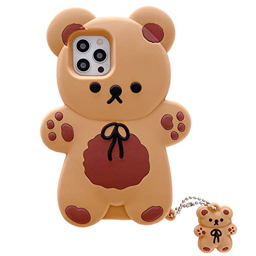 Yatchen YAKVOOK Kawaii-Handyhüllen für iPhone 12 Pro Max, niedliche Cartoon-Bär-Handyhülle mit Schlüsselanhänger, Teddybär, Handyhülle, 3D, weiche Silikon, stoßfeste Abdeckung für Frauen und Mädchen Yatchen YAKVOOK Kawaii-Handyhüllen für iPhone 12 Pro Max, niedliche Cartoon-Bär-Handyhülle mit Schlüsselanhänger, Teddybär, Handyhülle, 3D, weiche Silikon, stoßfeste Abdeckung für Frauen und Mädchen von Yatchen