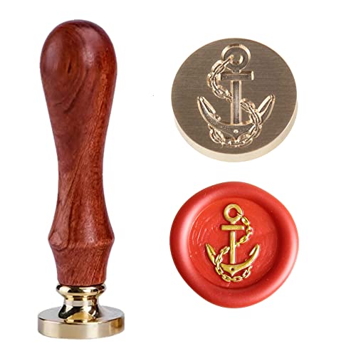 Anker Wachssiegel Stempel 25mm 1'' Vintage Siegel Stempel Wachs Stempel Schlüssel des Lebens Symbol Ankh Wachssiegel mit Holzgriff Ankh Stempel für Umschläge Party Einladungen von Ychostamp