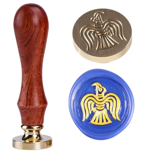 Klassischer traditioneller keltischer Krähe-Wachssiegel-Stempel, Halloween-Raben-Siegelwachs-Set, 30 mm, Retro-Siegelstempel mit Holzgriff, Symbol für Freiheit, Weisheit und Reichtum von Ychostamp
