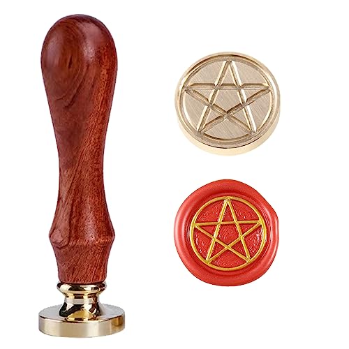 Tranditional Pentagramm Mond Phases Sealing Stamp Kopf Pagan Vintage Wachs Siegelstempel Klassische Kupfer Wachs-Stempel für Weihnachten Halloween Thanksgiving Verpackung von Ychostamp