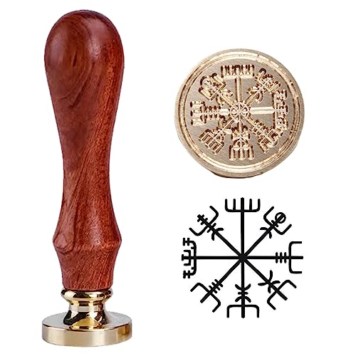 Ychostamp Traditioneller nordischer Wikinger-Kompass-Wachssiegelstempel, Vintage-Kupferkopf, Vegvisir-Runenstempel für Party-Einladungen, Geschenkidee Ychostamp Traditioneller nordischer Wikinger-Kompass-Wachssiegelstempel, Vintage-Kupferkopf, Vegvisir-Runenstempel für Party-Einladungen, Geschenkidee von Ychostamp