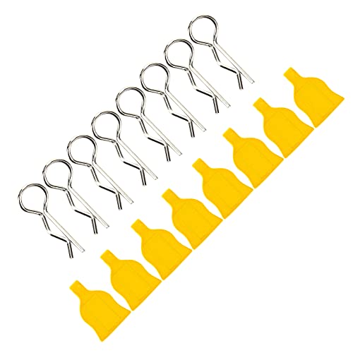/10 Universelle Fernbedienungssteuerauto -Schalenschnalle mit Silikonpads und R -Clips Leicht und Einfach zu Installieren (YELLOW) von Yctze