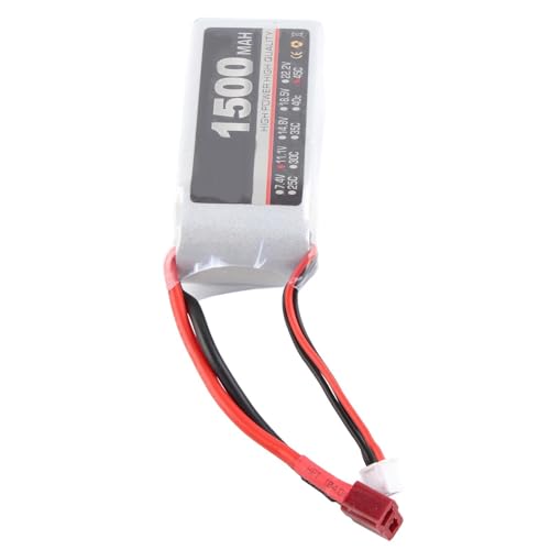 11,1 V 45c 1500mAh 3s RC Lipo-Batterie mit Hochwertigen Anschlüssen für Drohnen, Flugzeuge, Hubschrauber und Boote (T-Stecker) von Yctze
