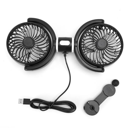 360 ° Rotatable Dual -Head -Autoventilator mit 3 -Geschwindigkeits -USB -betriebenem, Kompatibel mit Van -Truck -SUV -RV für Ein Kühles und Erfrischendes Fahrerlebnis Im Sommer von Yctze