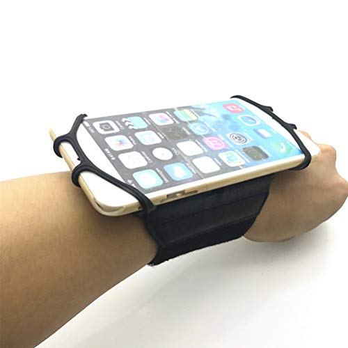 360 ° -Rotation Laufende Telefon Armband - Stilvoller Abnehmbarer Mobiltelefonhalter für 4in 6,5 Zoll Handys (Black) von Yctze