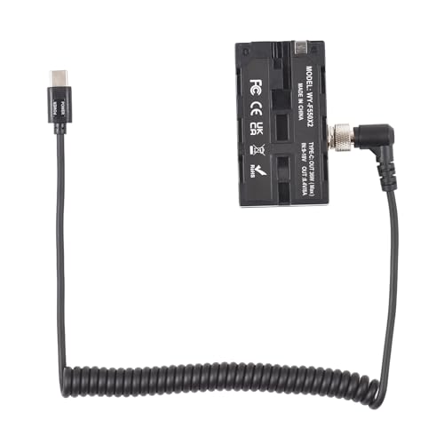 D-Tap auf Doppelseitigen NP-F-Dummy-Akku, Netzadapter, Typ C, Ausgang 5, 12 V, 36 W, mit Abnehmbarem Federkabel für Feldmonitore, LED-Leuchten, Drahtlose (Typ-C zu DC-Kabel) von Yctze
