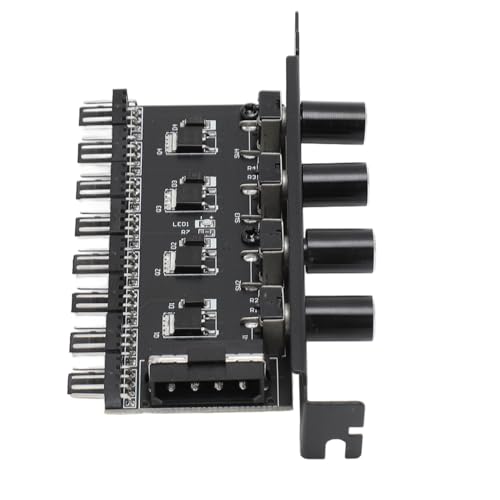 Lüftergeschwindigkeitsregler, 12-V-Lüftergeschwindigkeitsregler 3PIN/4PIN 4-Knopf-Lüftergeschwindigkeitsregler PC-Lüftersteuerung PC 8-Kanal-Lüfter-Hub für CPU-Gehäuse HDD von Yctze