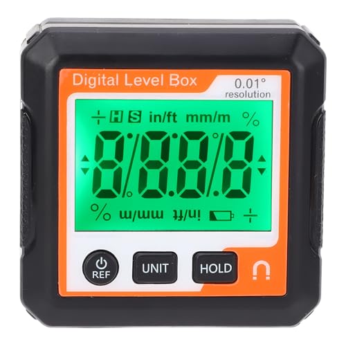 Magnetischer Digitaler Box Elektronischer Winkelmesser Neigungsmesser für Holzbearbeitung und Automobilreparatur, Genaues und Tragbar (orange weiß) von Yctze