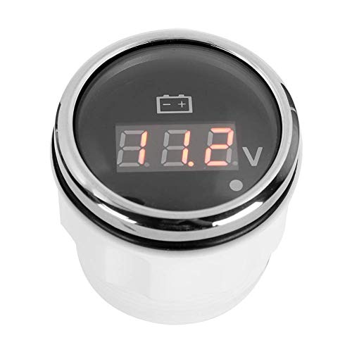 Marine Voltmeter Messgerä Marine Spannungsmesser Wasserdichtes Voltmeter 2 Zoll Batteriespannungsanzeige LED-Digitalanzeige IP67 Wasserdicht Intelligenter Alarm Universell für Boot Auto von Yctze