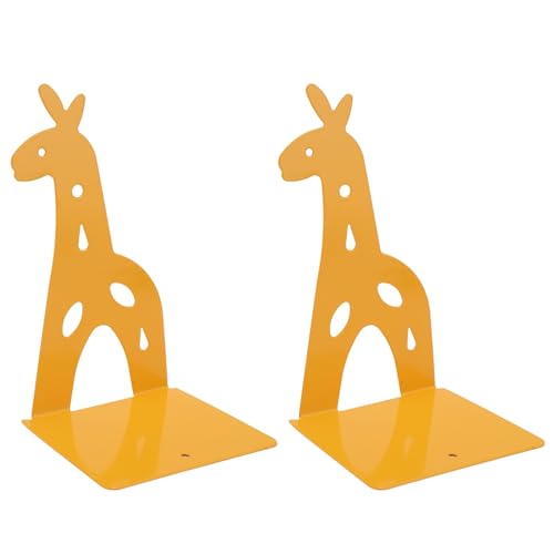 Metall -Buchend Stahl Cartoon Tiergeformtes Nicht -Slip -multifunktionales Buchende für DVDs CDs -Buchhandlungen K G Saur (Hellgrüner Dinosaurier) (Dunkelgrüner Dinosaurier) (Gelbe Giraffe) von Yctze