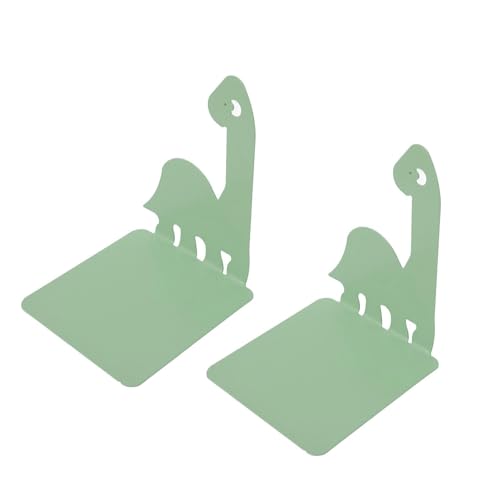 Metall -Buchend Stahl Cartoon Tiergeformtes Nicht -Slip -multifunktionales Buchende für DVDs CDs -Buchhandlungen K G Saur (Hellgrüner Dinosaurier) von Yctze