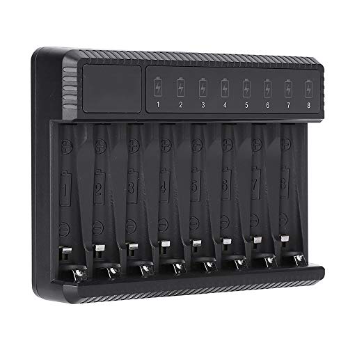SEIVI Black PC IntelligentTragbares Reise-USB-Akkuladegerät für AA AAA NI-MH NI-Cd, 8 Steckplätze für Wiederaufladbare Batterien SEIVI Black PC IntelligentTragbares Reise-USB-Akkuladegerät für AA AAA NI-MH NI-Cd, 8 Steckplätze für Wiederaufladbare Batterien von Yctze
