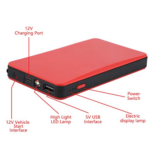 Tragbare 12V Auto, Yctze Tragbare 12V Auto Starthilfe Motor Batterieladegerät Power Bank für inmotor 3.0L Rot Power Bank car Starter Portable Jump kit Starthilfe Auto 12V Batterieladegerät Power Bank von Yctze