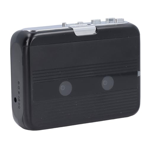 Tragbarer Kassettenspieler mit Automatischen, USB- und AA -Toy Antrieb, Vintage 3,5 Mm, Transparentes Design (Black) von Yctze