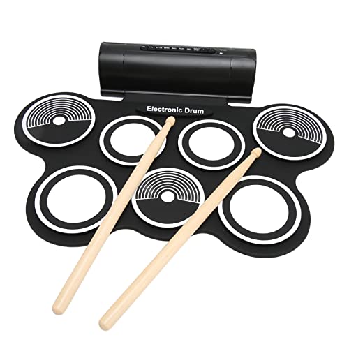 Tragbares Elektronisches Set mit 7 Pads, Dual -Lautsprechern und MIDI -Schnittstelle für Musikpraxis und Performance (EU-Stecker) von Yctze