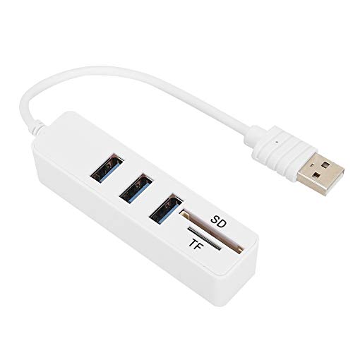 USB 3.0-Hub, Tragbarer USB-Splitter mit 3 Anschlüssen, Speicherkarten- und Kleiner Speicherkartenleser, 480 MBit/s Übertragungsgeschwindigkeit, für Windows XP/2000/Vista/Win 7/8/10/OS X von Yctze