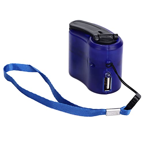 USB-Handkurbel-Handy, Tragbares Hand-Power-USB für Outdoor-Wandern, Camping, Schwarz, Standard-USB-Schnittstelle, Notfall-Hand-Wandern, USB-Hand-Handy, Camping-Power (Blue) von Yctze