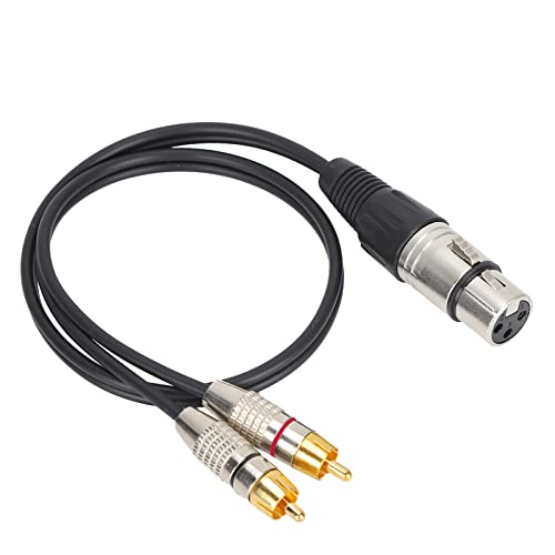 Yctze 1 XLR-Buchse auf 2 Cinch-Stecker, Audiokabel, Verbindungsleitung, Patchkabel-Adapter, Y-Splitter-Patchkabel für Heimkino-Audiogeräte, Flexible PVC-Hülle(0,5m) von Yctze