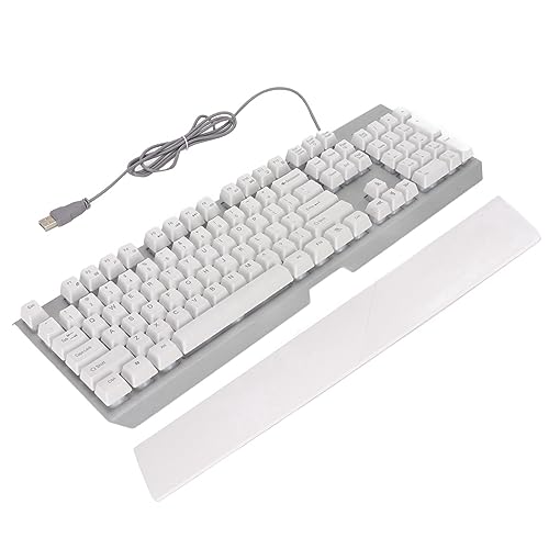 Yctze 104-Tasten-USB-verkabelte RGB-Gaming-Tastatur mit Ergonomischer Handballenauflage, Kristallklaren Zeichen, Solider Belastbarkeit und Mechanischem Gefühl, Ideal für den von Yctze