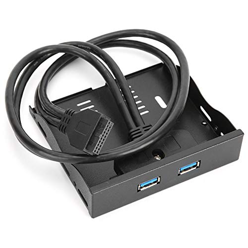 Yctze 3,5-Zoll-Diskettenschacht-Frontpanel mit USB3.0-HUB, 19-Pin-zu-2-Schnittstelle, Geeignet für USB 3.0-Frontpanel und 19-Pin-Header-Block von Yctze