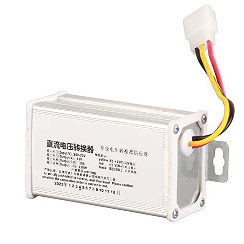 Yctze 36V-72V auf 12V 10A 120W DC-Konverter-Adapter-Transformator, Geeignet für Elektroroller, Step-Up/Down-Spannungsregler von Yctze