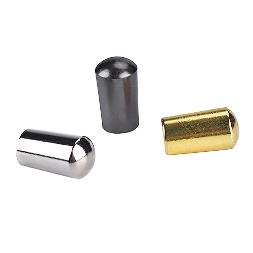 Yctze 3Pcs 3-Wege Toggle Switch Knopf Tip Kappe für LP E-Gitarre (Silber Schwarz Gold, 3,5 mm) - Gitarrenschalter Spitze Gitarren Toggle Schalter Spitze von Yctze